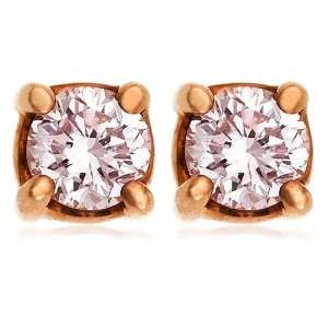    18k Rose Gold Pink Diamond Stud Earrings (1/3 cttw) Jewelry