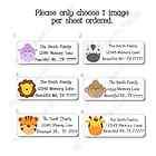 Baby Animal Faces Set Personalized Mailing Return Address Labels 30ct