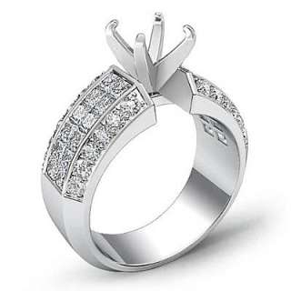 85Ct Round Princess Bridal Diamond FVS1 Engagement Ring 14K White 