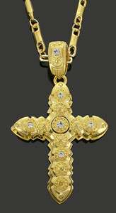 Mens Gold Plated Bling CZ Cross Pendant Iced Out Hip Hop Pendant 