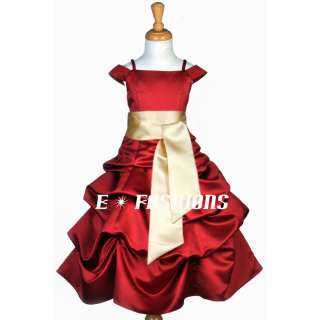 APPLE RED YELLOW GOLD SUNSHINE WEDDING FLOWER GIRL DRESS 4 5 6 7 8 9 