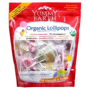 Yummy Earth Organic Lollipops Assorted Flavors 12.3 oz. family size 