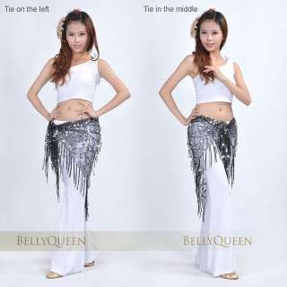 Brand New Sequins Belly Dance Hip Scarf Belt 12 Colors Available Free 