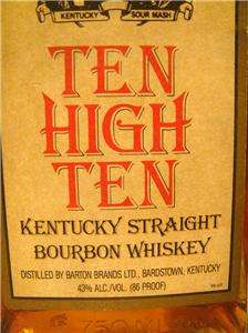 Hiram Walkers Ten High Ten Bourbon Whiskey w/tin RARE  