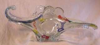 Vintage 1950s Murano Art Glass Hollywood Regency Bowl  
