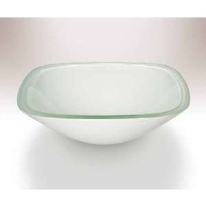 Wells Sinkware Art Glass Vessels   Milk Glass Square with Rounded 