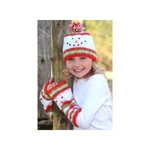  Herrschners Snowman Hat & Arm Warmers Knit Yarn Kit Arts 