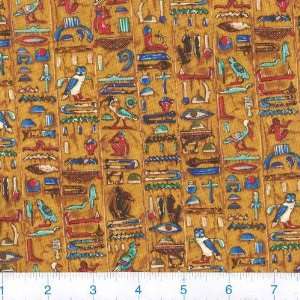  45 Wide Sphinx Hieroglyph Stripe Toffee Fabric By The 