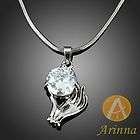 ARRINA Swarovski Crystal Honey Bear White GP Necklace
