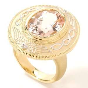  18K Gold Morganite & Diamond Ring Jewelry