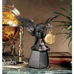 Xoticbrands French Antique Replica Eagle Sculpture Time Piece/treasure 