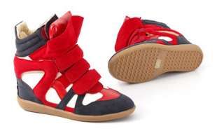 Hot Womens Velcro Strap High TOP Sneakers Shoes/Ladys Ankle Wedge 