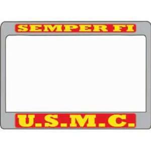  U.S.M.C. Semper Fi License Plate Frame Red & Yellow 