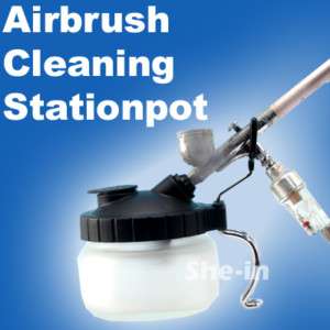 AIRBRUSH AIR BRUSH CLEAN Jar STATION POT Cleaner WD 61  