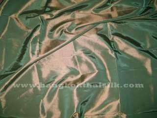 sided fabric stiff smooth shimmer color old copper shot green