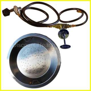   In Stainless Steel Gas Burner Fire Pit Firepit fire Glass Complete KIT