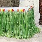 Hawaiian LUAU PARTY Green Grass Table Skirt Hibiscus Flower Lot 
