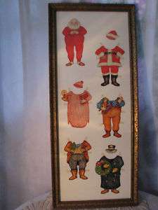 Vintage Santa 1982 Merrimack Paper dolls FRAMED die cut  
