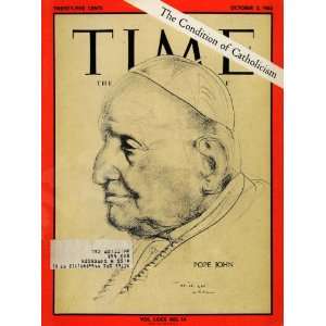  1962 Cover Time Pope John XXIII Catholics Catholicism 