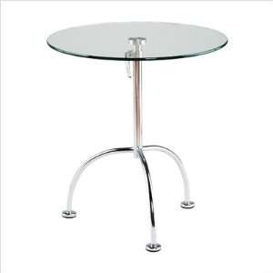  ITALMODERN Rosemary Round Glass Table; Clear/Chrome