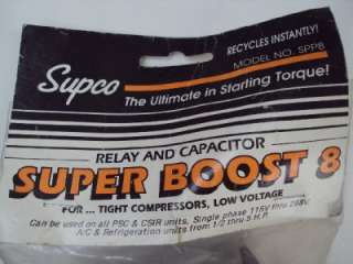 SUPCO SPP8 SPP 8 RELAY AND HARD START CAPACITOR SUPER BOOST 8  