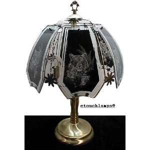  Tiger Family Touch Lamp with Antique Brass Base
