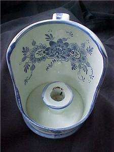 1960s Blue & White Delft Candle Holders   Hand Painted  