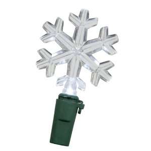   50 Clear LED Snowflake Christmas Lights   Green Wire