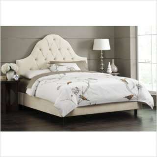 Skyline Furniture Tufted High Arch Bed in Pearl  