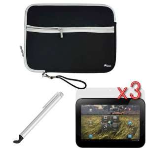   LCD Screen Protector + Universal Silver Mini Stylus with Flat Tip for