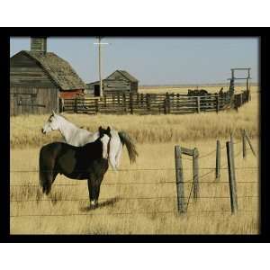 National Geographic, Horses with Barn, 16 x 20 Poster Print, Framed 