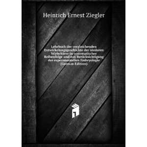   Embryologie (German Edition) Heinrich Ernest Ziegler Books
