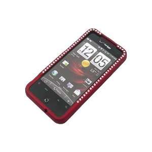  HTC Droid Incredible Rubber Diamond Case Red Cell Phones 