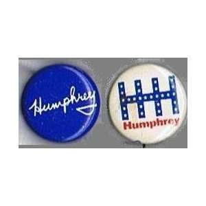  Two 1968 Hubert H. Humphrey Presidential Campaign Buttons 