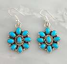 Turquoise & Coral Reversible Cluster Dangle Earrings Na