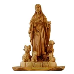 Christ the Good Shepherd olive wood Statue   Museum quality ( 28x22cm 