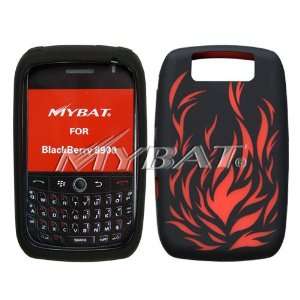  Blackberry 8900 Laser Tribal Flame (Red/Black) Skin Case 