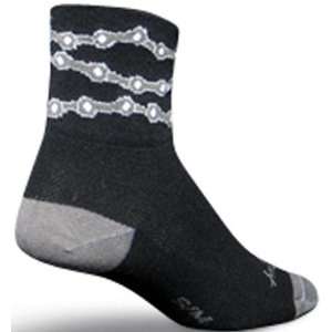  Sockguy Classic Chains Socks BLACK/GREY L/XL Sports 