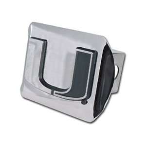   Miami Hurricanes Chrome Plated Metal Trailer Hitch Cover Automotive