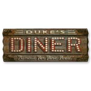  Dukes Diner Corrugated Metal Sign Patio, Lawn & Garden