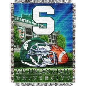 Michigan State Spartans NCAA Woven Tapestry Throw (Home Field 