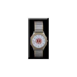   Mens Two Tone Expansion Band Medical ID Watch
