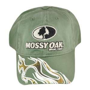  MOSSY OAK BRAND CAMO GREEN COTTON HAT CAP ADJ NEW HUNT 