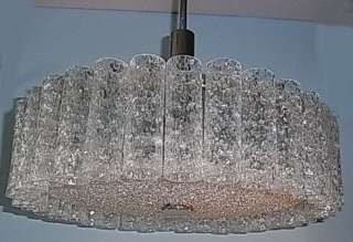   CENTURY GLASS TUBE 6 LIGHT CEILING LAMP DE MAJO VINTAGE GERMAN  