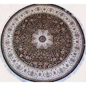  Lotfy and Sons Isfahan AC 53 Black/Ivory 8 Round Area Rug 