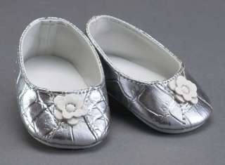 Silver Alligator Shoes made for 18 American Girl Dolls  