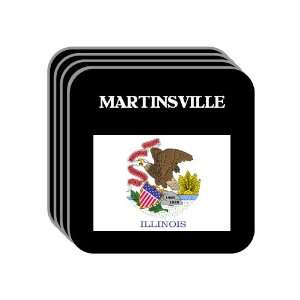  US State Flag   MARTINSVILLE, Illinois (IL) Set of 4 Mini 