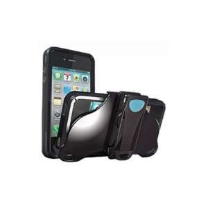  iSkin DUET4G BK Duet TPU Jelly Case & Holster for iPhone 4 