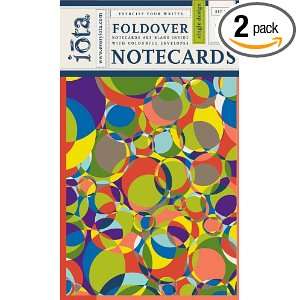Iota Set of Nine Fold over Note cards with Envelopes   Bubbles Design 