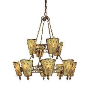   F3069CG 12 Light Marmont Chandelier, Charred Gold